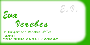 eva verebes business card